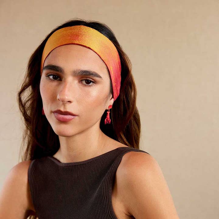 Bandeau à nouer doublé de satin Phoenix pour la vente par Fanm Djanm