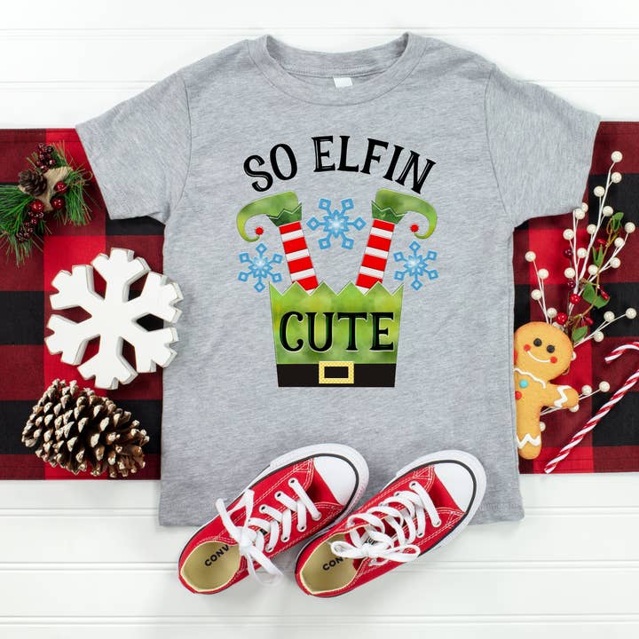 So Elfin Cute Christmas Kids Graphic Tee for wholesale by ZZ Threadz