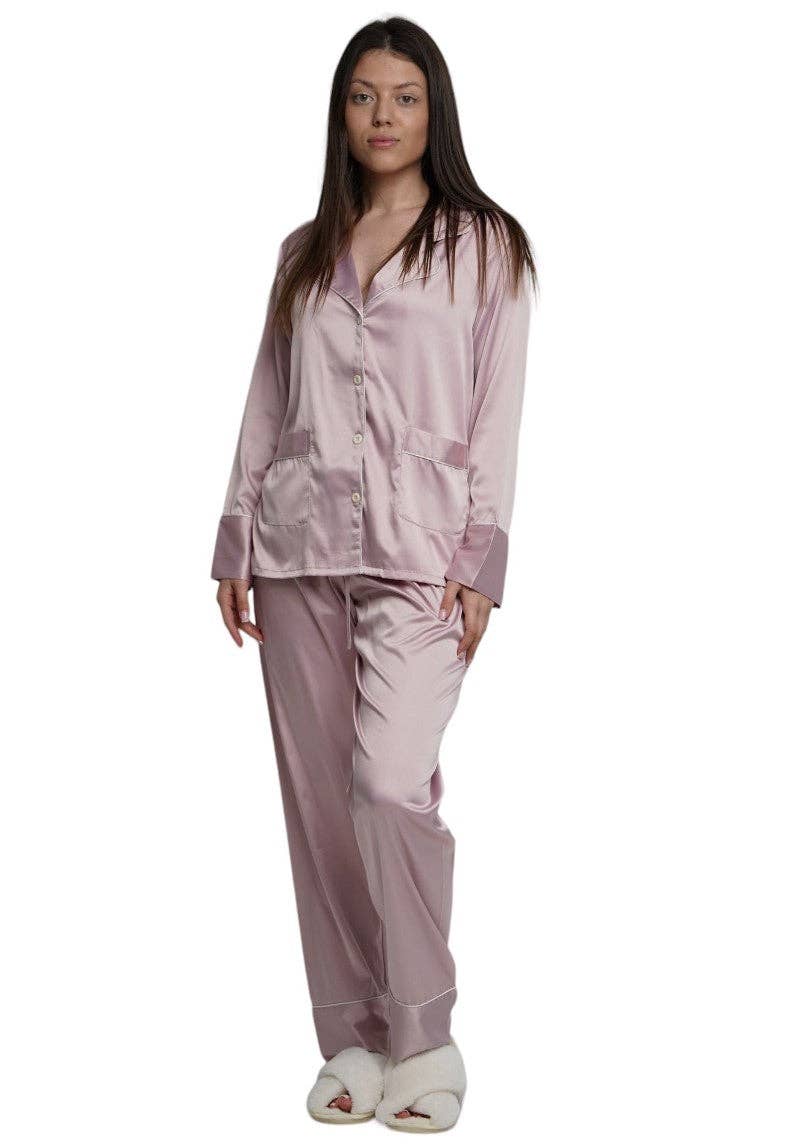 Taniri – wholesale Sleepwear set – Women's – ASHLEY LONG MATTE SATIN  PAJAMAS21