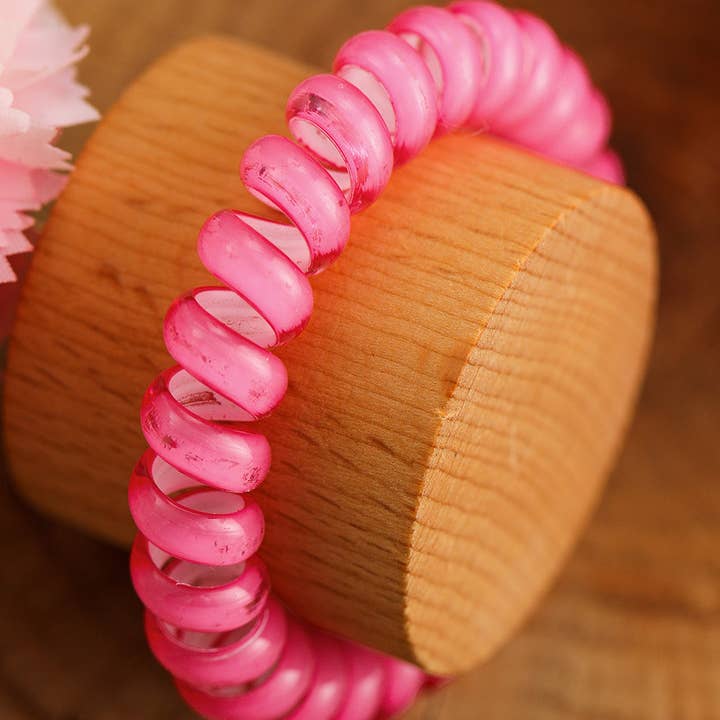 Multicolor 3 PCS Pink Phone Cord Hair Scrunchies for wholesale on Faire