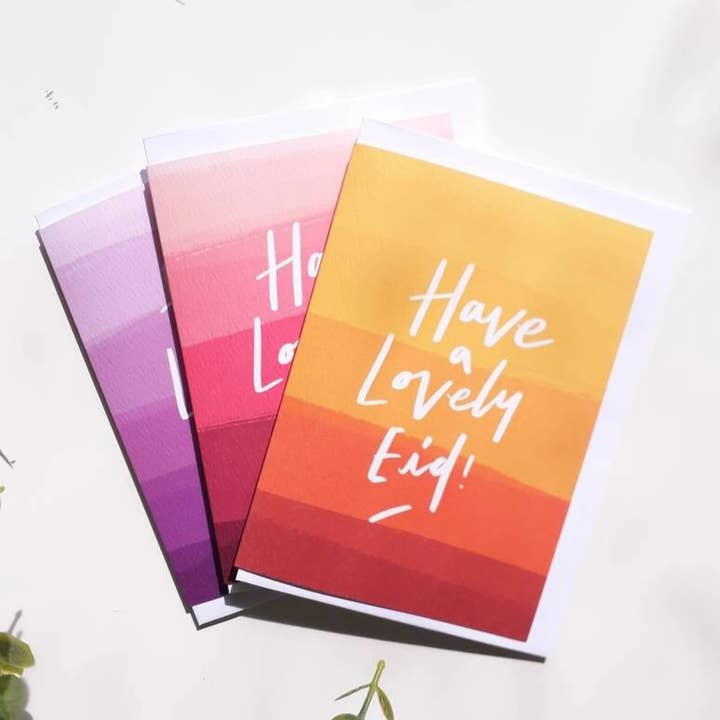 Tarjeta Eid contemporánea - 6 opciones de color - Olas de colores para venta al por mayor de Halo Kits