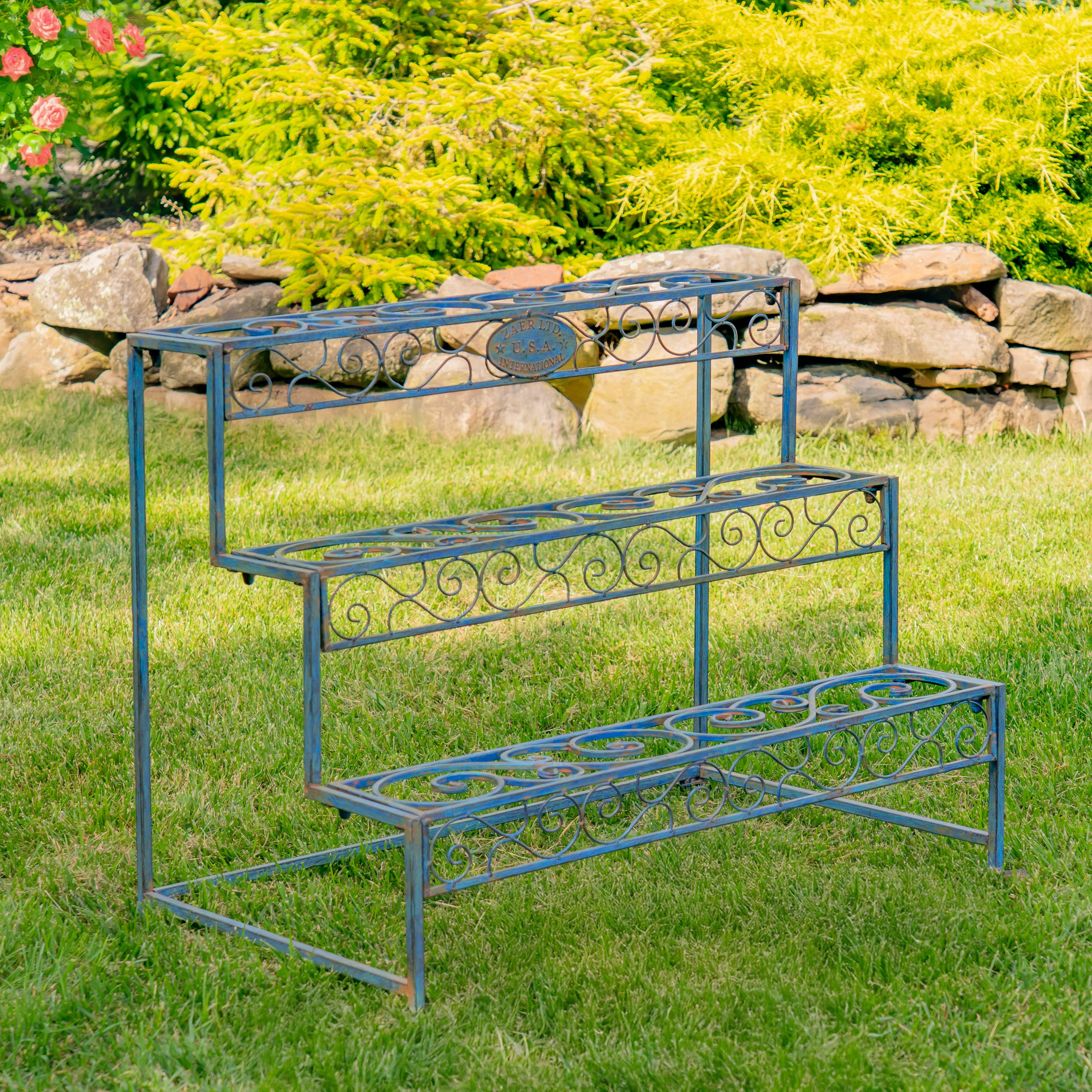 Zaer Ltd. International - Wholesale Plant Pot Stand - Three Tier Metal Riser Plant Stand Display "Stephania"12