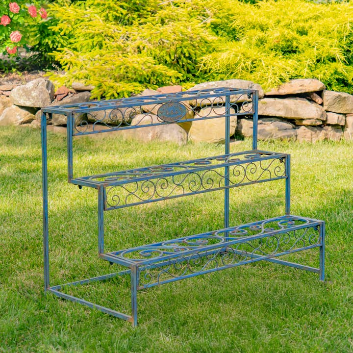 Zaer Ltd. International - Wholesale Plant Pot Stand - Three Tier Metal Riser Plant Stand Display "Stephania"12