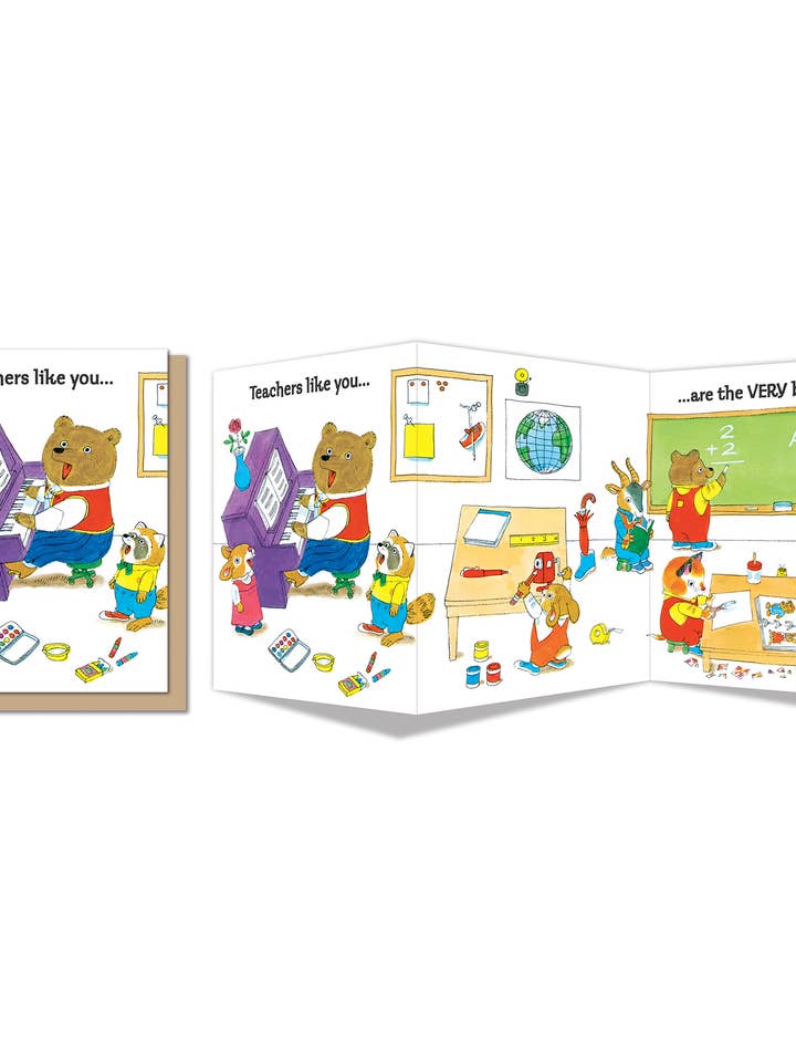 Carte de remerciement à trois volets | Meilleur enseignant pour la vente par Maginating