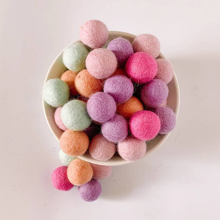 2cm Mermaid Colors Felt Ball Bundle Of 50 for wholesale by Sewing Seeds Play