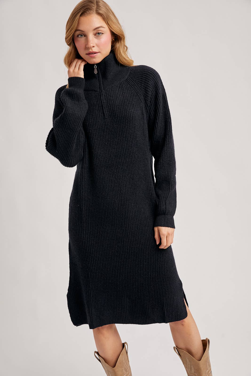 Bluivy - Wholesale Dress - Women's - QUARTER ZIP SWEATER DRESS28