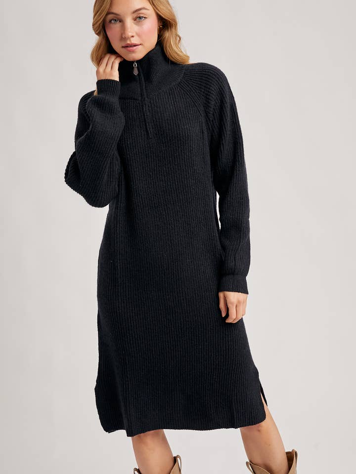 Bluivy - Wholesale Dress - Women's - QUARTER ZIP SWEATER DRESS28