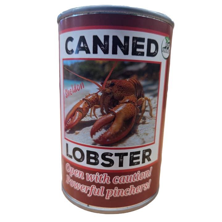 Canned Gifts - Wholesale Stuffed/Plush Toy - Kids & Baby - Sheldon the Canned Lobster - Eco-Friendly Plush w/Jokes