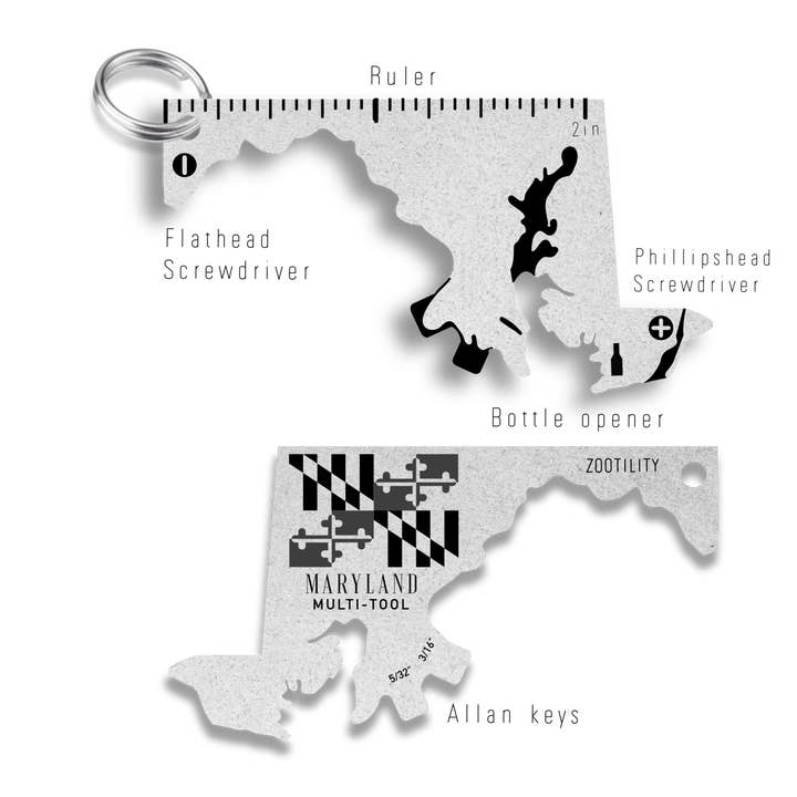 Zootility – Engroshandel Nøglering - Unisex – Brugerdefineret nøglering 12-i-1 multiværktøj