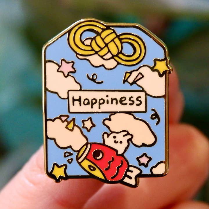 Omamori Enamel Pin: Happiness for wholesale by Shooley