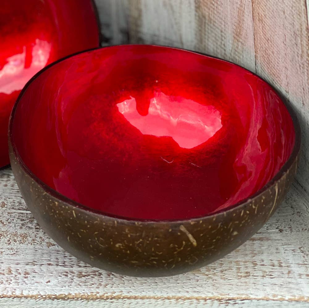 VIE - Wholesale Decorative Plate/Dish/Bowl - Hand-Painted Coconut Bowls, Lacquered, Set of 215