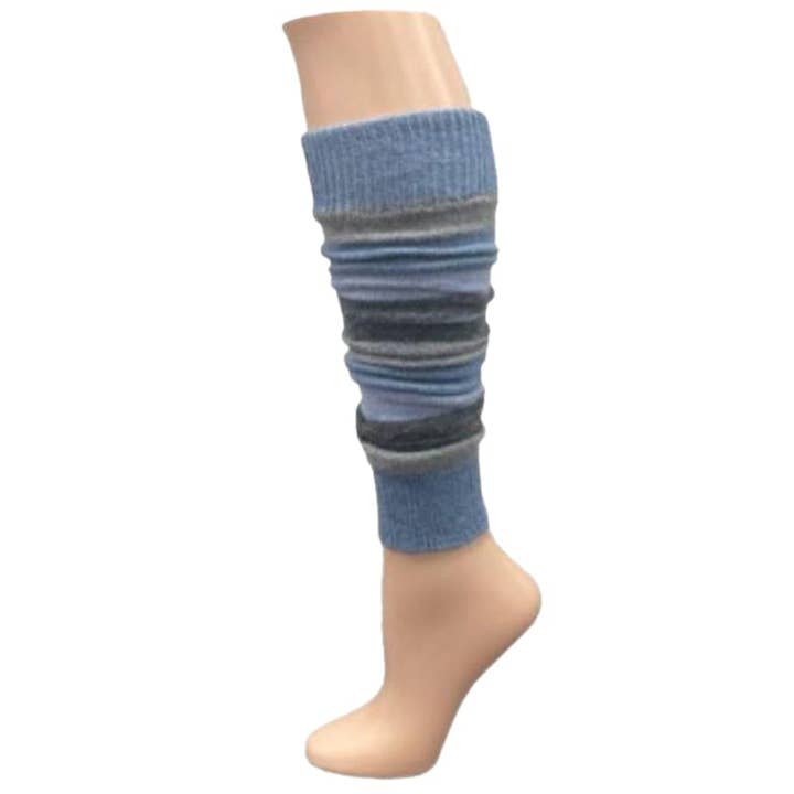 Sierra Socks - Wholesale Legwarmers - Women's - Girl's Stripe Lambswool Knee Hi Leg Warmers W4246