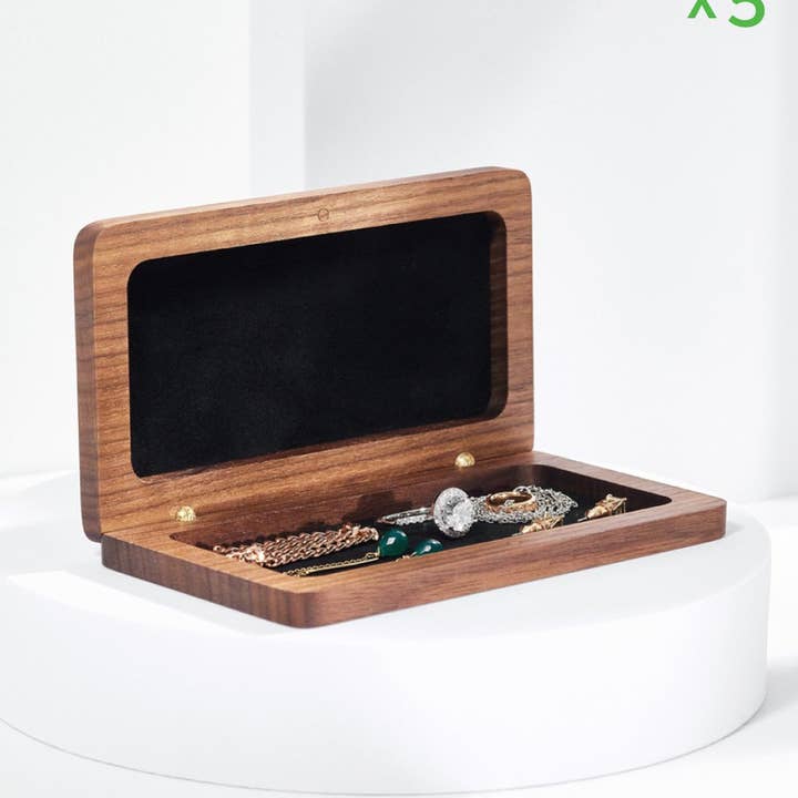 Walnut Jewellery Box + Logo Engraving por atacado de Woodsbury