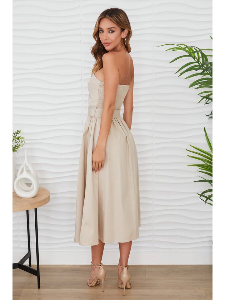 MILIO MILANO - Wholesale Dress - Women's - STRAPLESS MIDI DRESS WITH BELT (700750/6411)9