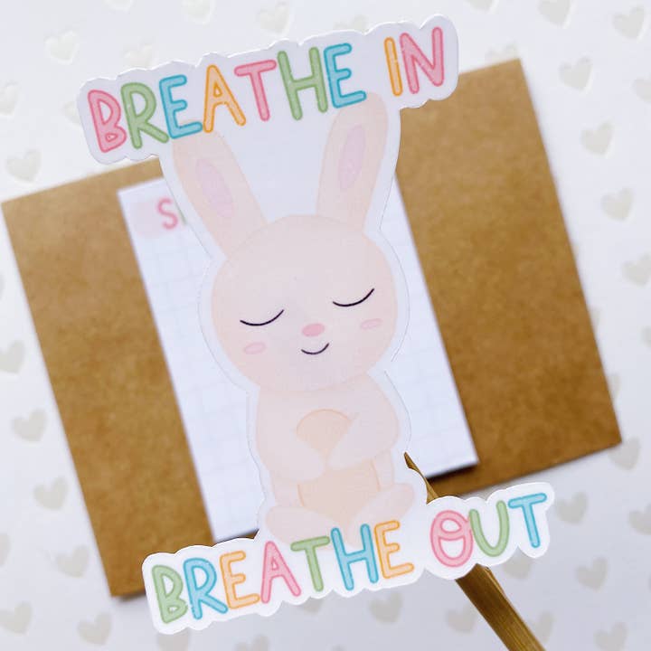 Autocollant imperméable à l'eau Breathe In Breathe Out pour la vente par Simply Bella Handmade