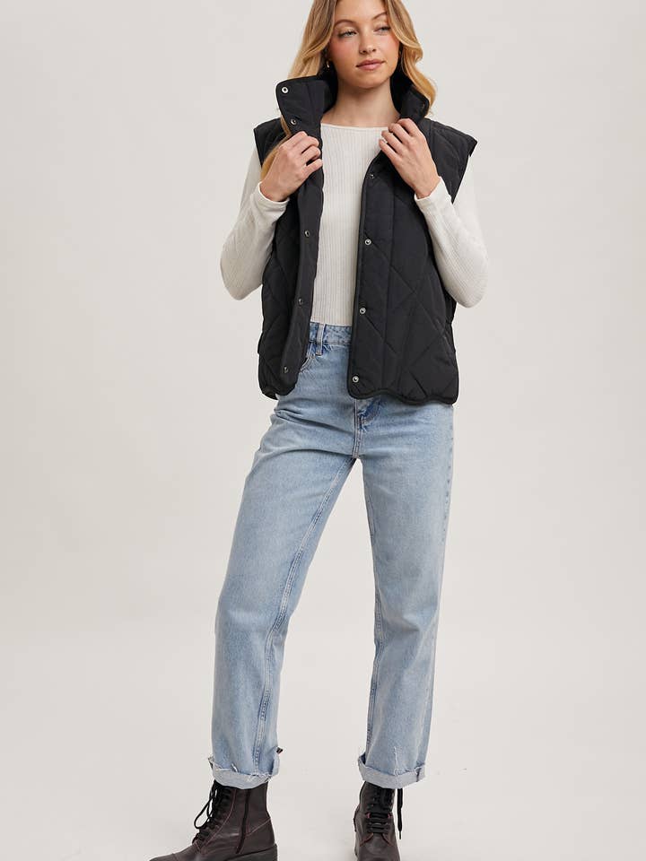 Bluivy - Vendita all'ingrosso Gilè imbottito - Donna - GILET IMBOTTITO TRAPUNTATO CON TASCHE30