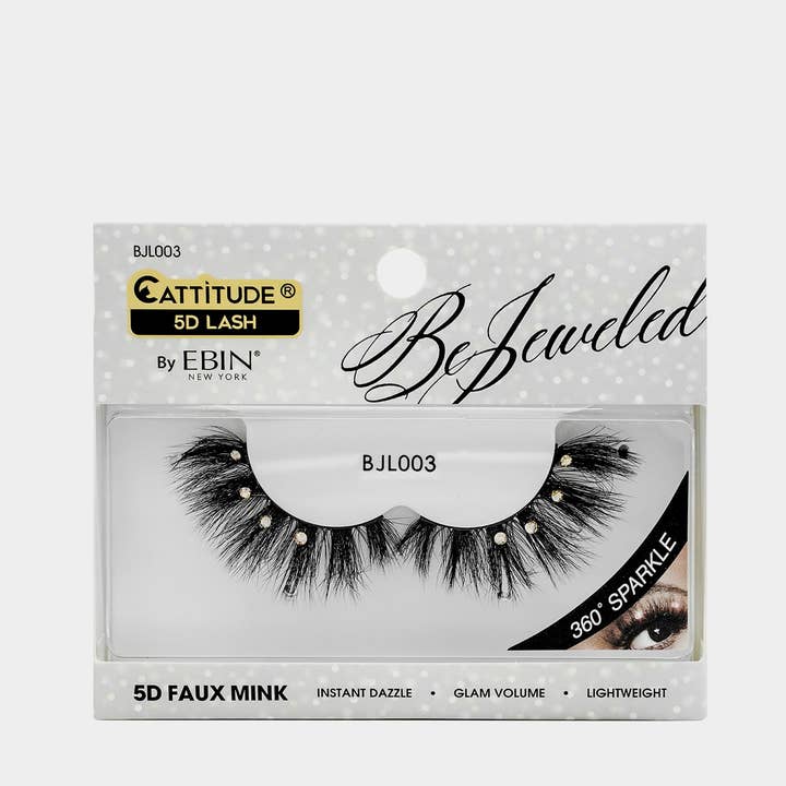 EBIN NEW YORK - Wholesale False/Fake Eyelashes - CATTITUDE 5D BEJEWELED LASHES - GOLDEN HOUR