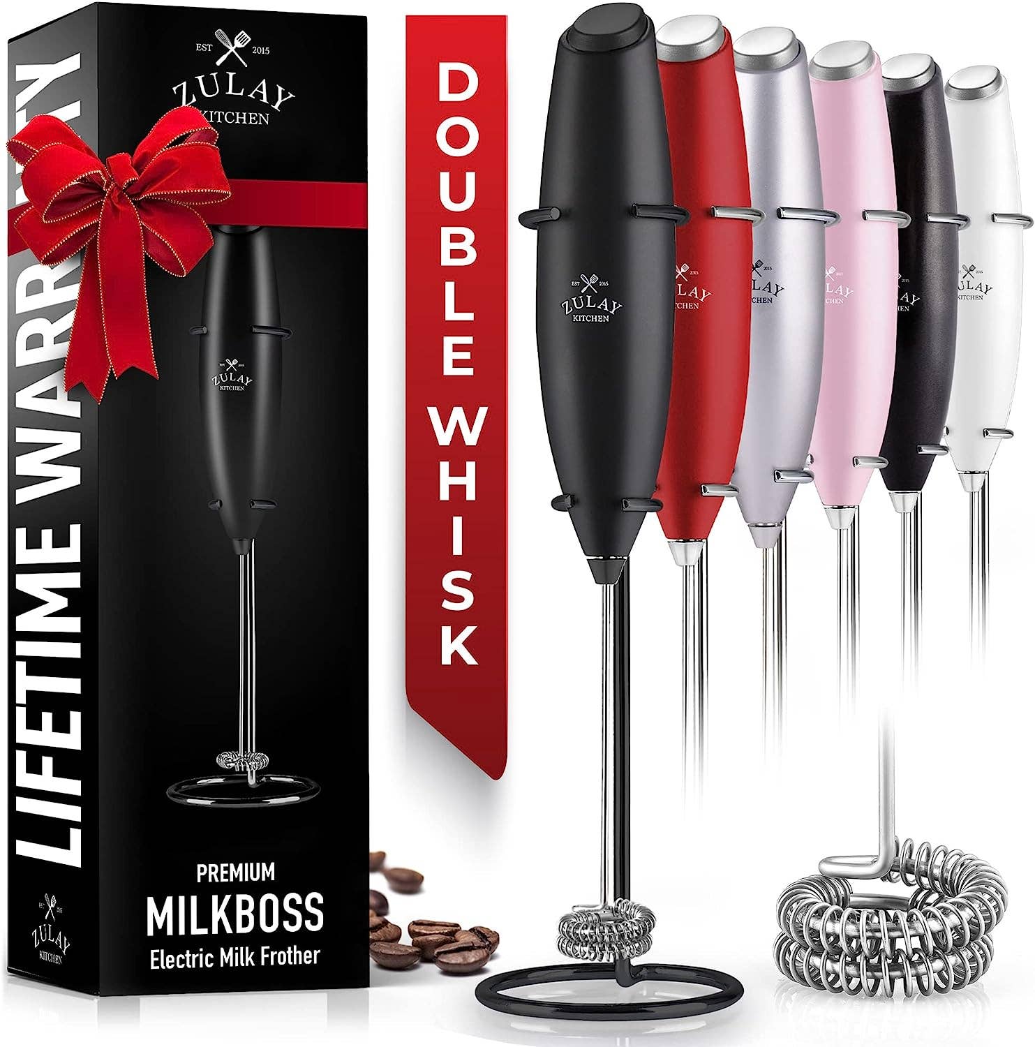 Zulay Kitchen - Vente Ustensile/gadget de cuisine - Mousseur à lait électrique portable avec double fouet Zulay8