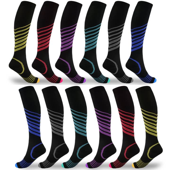 Cloud Cushion Slides - Wholesale Socks - Unisex - Compression Socks for Men & Women (6 Pack)