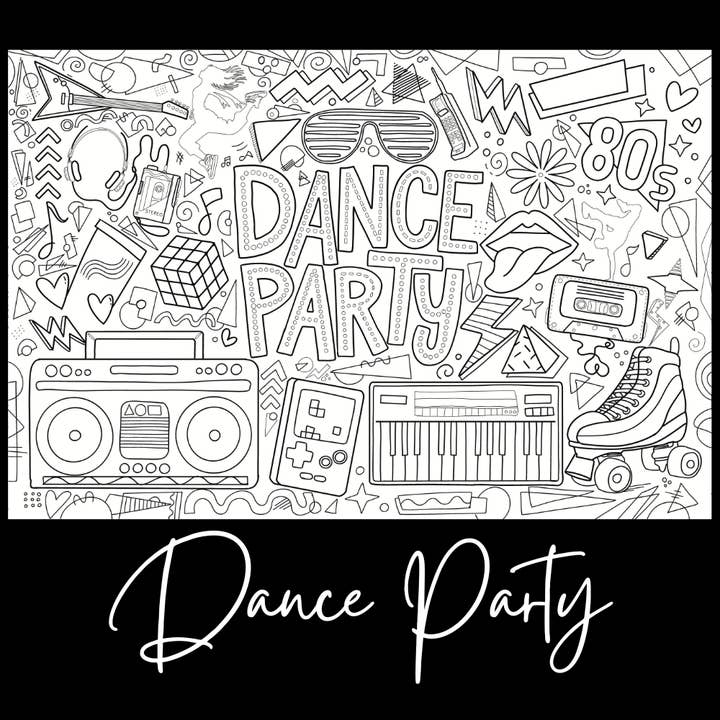 Dance Party – Giant Coloring Page (24x36") for wholesale by Tons of Hues
