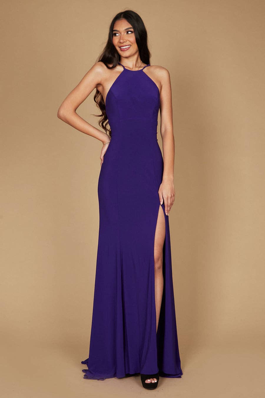 Kos Couture - Wholesale Gown - Women's - Long Fitted Open Back Jersey Prom Dress Wholesale9