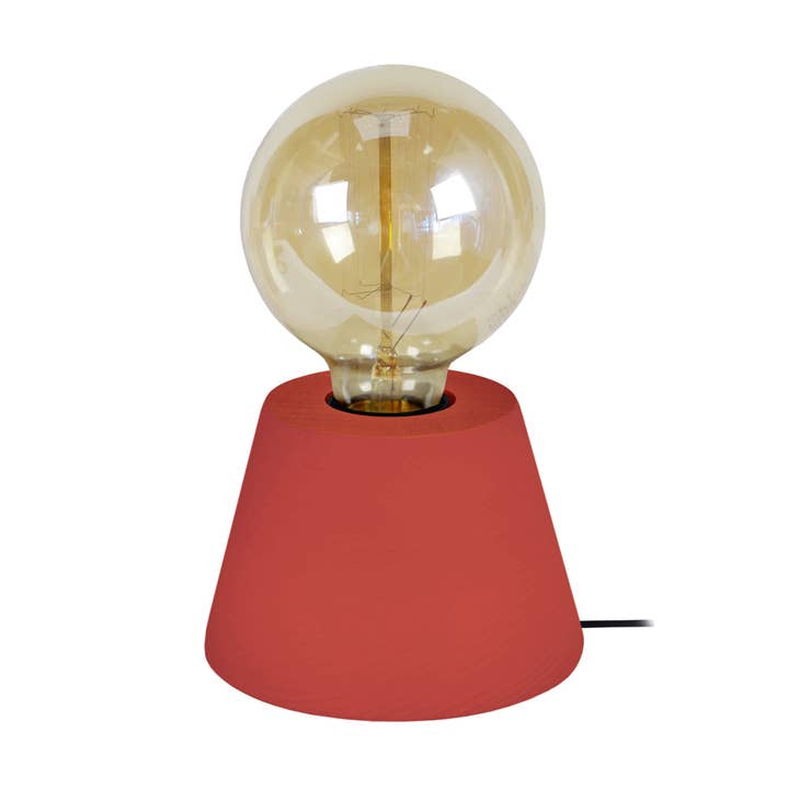 BOIS CONE - Rødt træ konisk sengelampe for engroshandel hos Tosel Shop