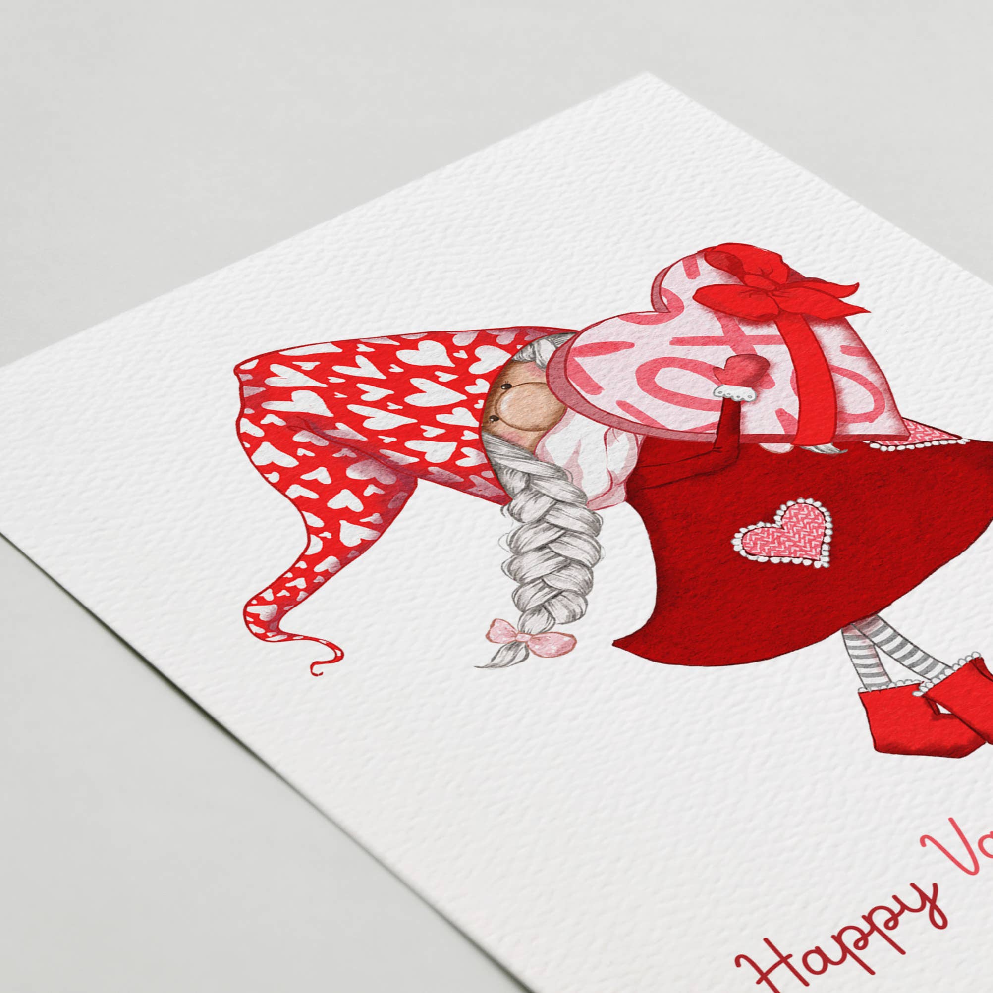 Blue Thistle - Wholesale Valentine's Day Card - Valentine's Day Gnome, Cute Happy Valentine's Day Card1