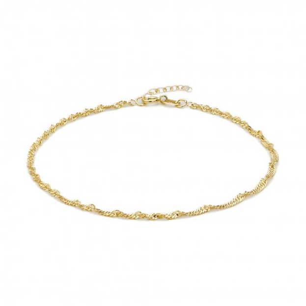 Tornozeleira Gold Vermeil Singapore por atacado de Dainty Diamond