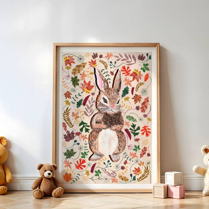 Woodland Bunny Print for wholesale by Violets Print House