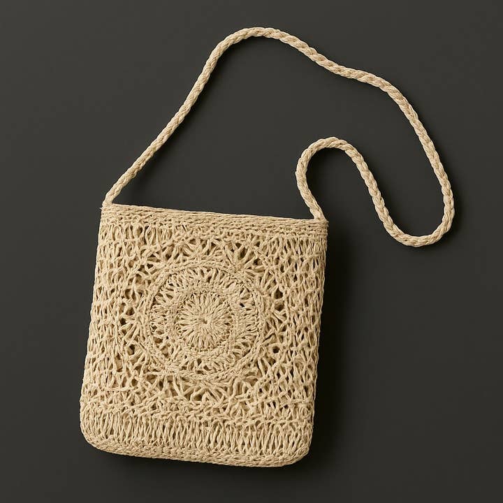 Sac bandoulière en paille EMMA pour la vente par Belle Trading Ltd