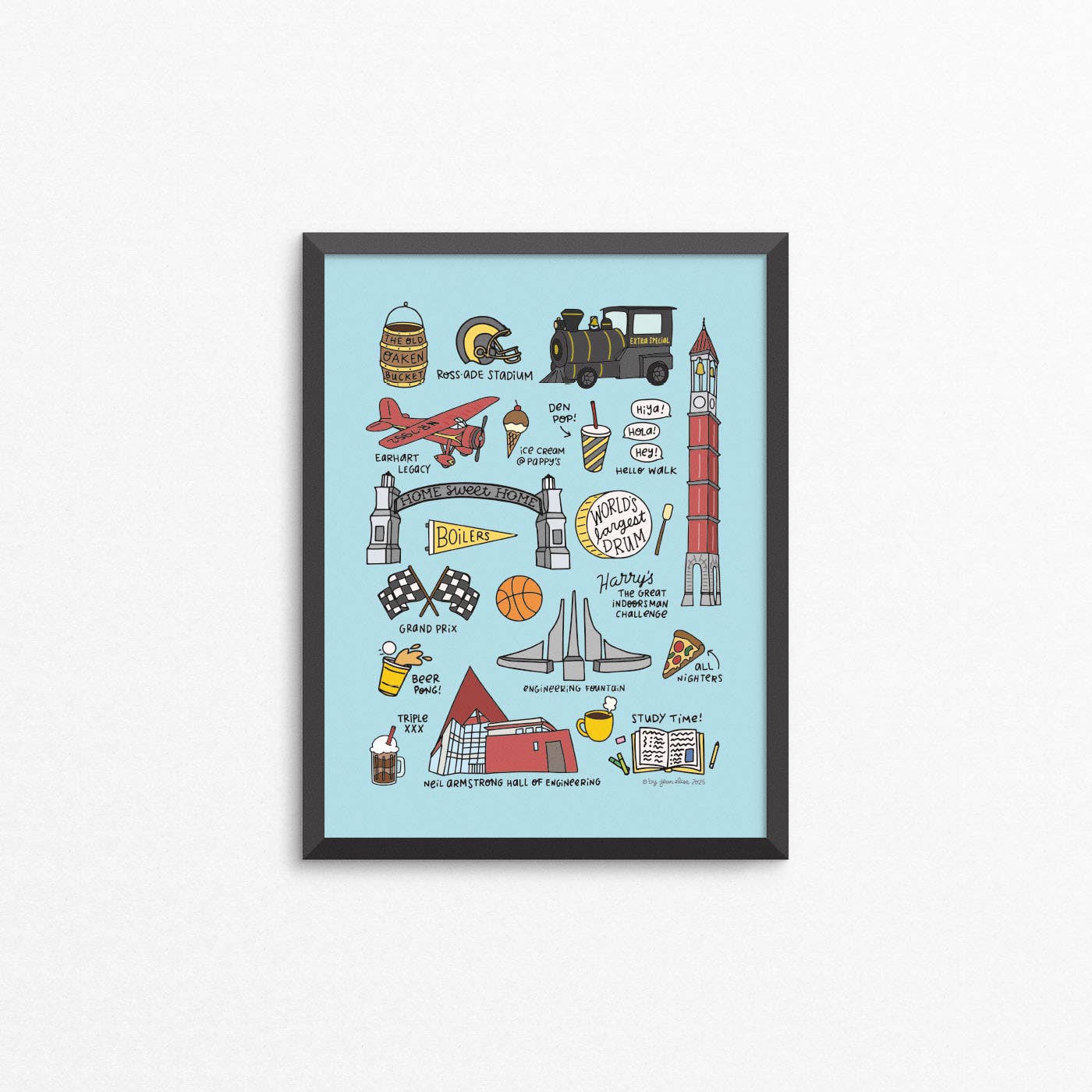 By Jean Elise - Wholesale Art Print - Purdue Boilermaker Print