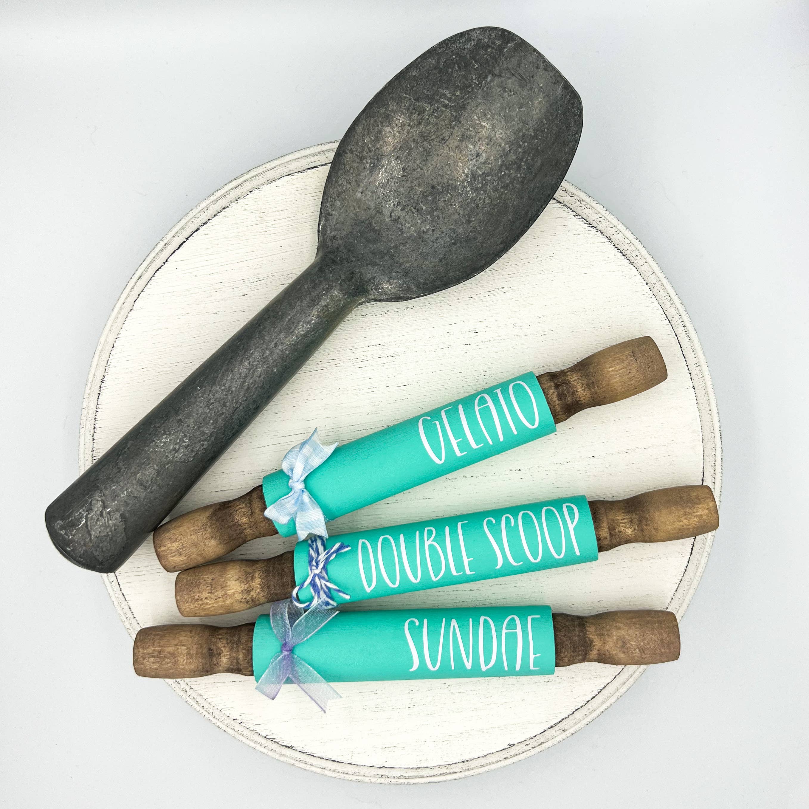 Ruaille Buaille Co - Wholesale Decorative Tabletop Object - Ice Cream bar decor | Summer tiered tray | Mini rolling pins2