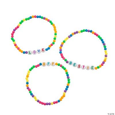 Fun Express – wholesale Bangle bracelet – Kids & Baby – BEADED SAYING FRIENDSHIP BRACELETS