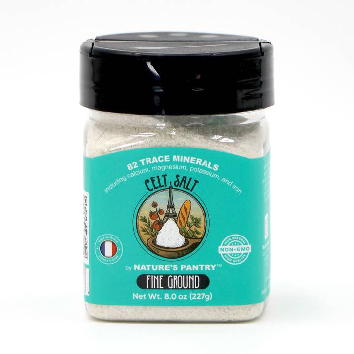 Celtic Sea Salt, 8 oz Shaker of Fine Ground Celt Salt- (1/2 lb) for wholesale by Celt Salt By Nature's Pantry