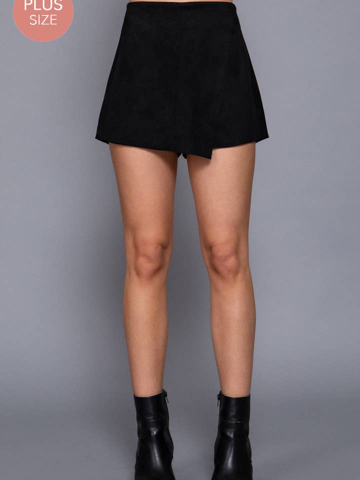 Front Wrap Faux Suede Short Pants for wholesale by Active Basic | Active USA