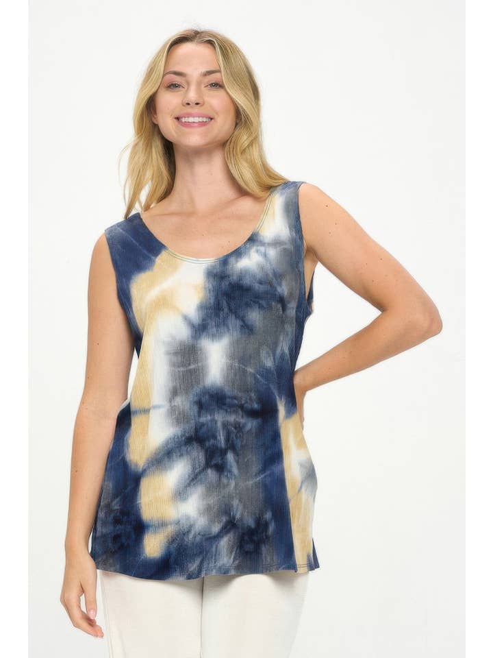 CC Wholesale Clothing - Wholesale Tank top – Women′s - Andante Tie Dye Print Sleeveless Tank Top7