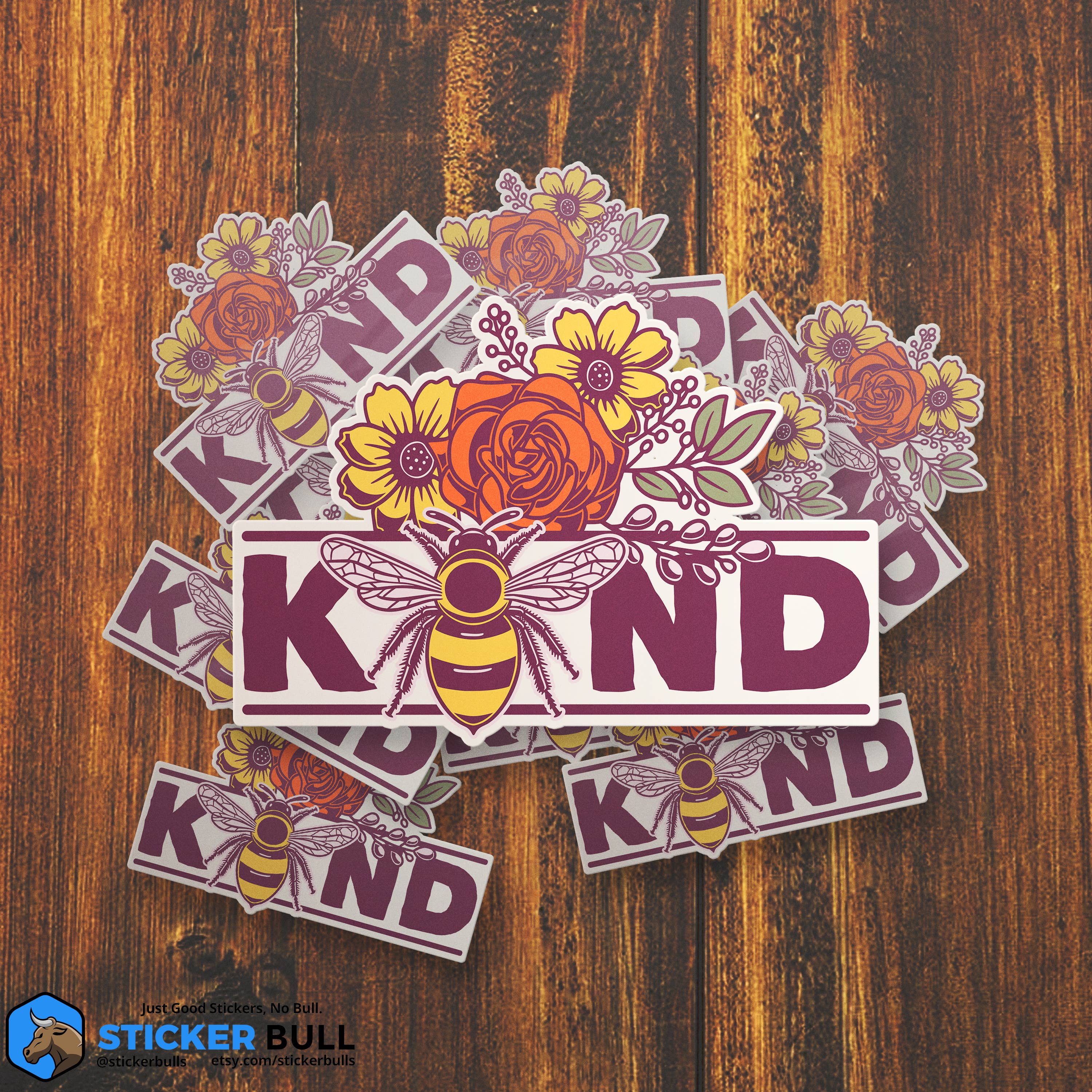 Sticker Bull - Wholesale Sticker - Bee Kind Sticker, Kind Sticker, Cute Bee sticker6