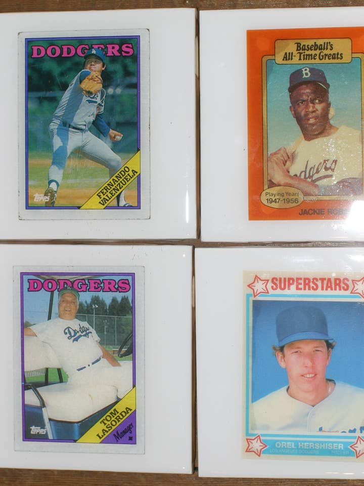 Los Angeles Dodgers Coasters - Ceramic Tile Made from Cards for wholesale by Jake and Dean Uncommon Coasters