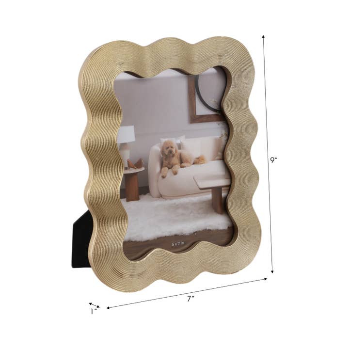 Sagebrook Home - Wholesale Picture Frame - Gold 5x7 in. Polyresin Novelty Squiggle Photo Frame