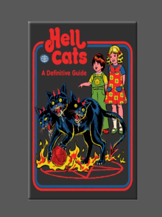 Rétro, Hell Cats, aimant, bouton, miroir, vintage pour la vente par Ba Ba Buttons