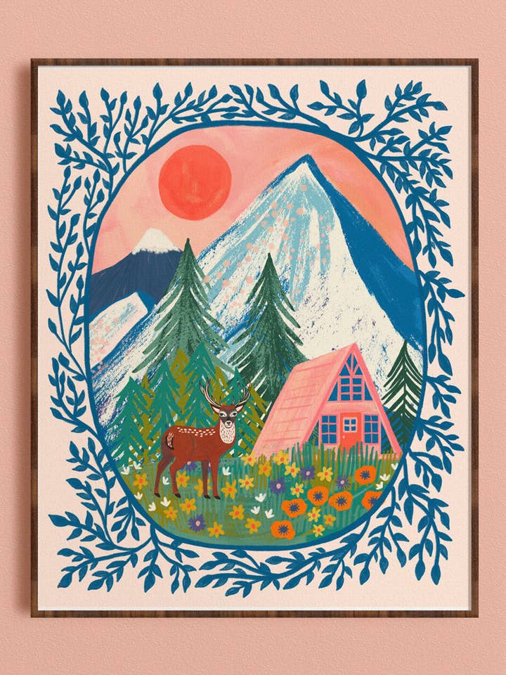 Into the Wilderness - Mountain Landscape Art Print for wholesale by Dream Folk Studio