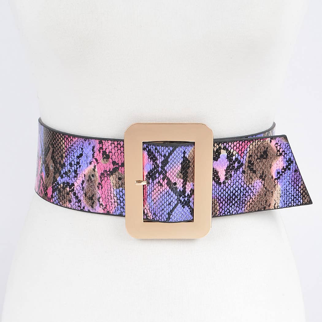 3AM BY H&D ACCESSORIES – Engroshandel Bælte - Dame – Multi Color Snake Talje Bælte1
