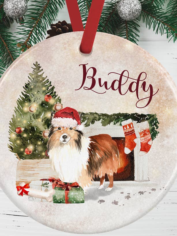 Shetland Sheepdog Weihnachtsdekoration für den Großhandel von WagATudeTags