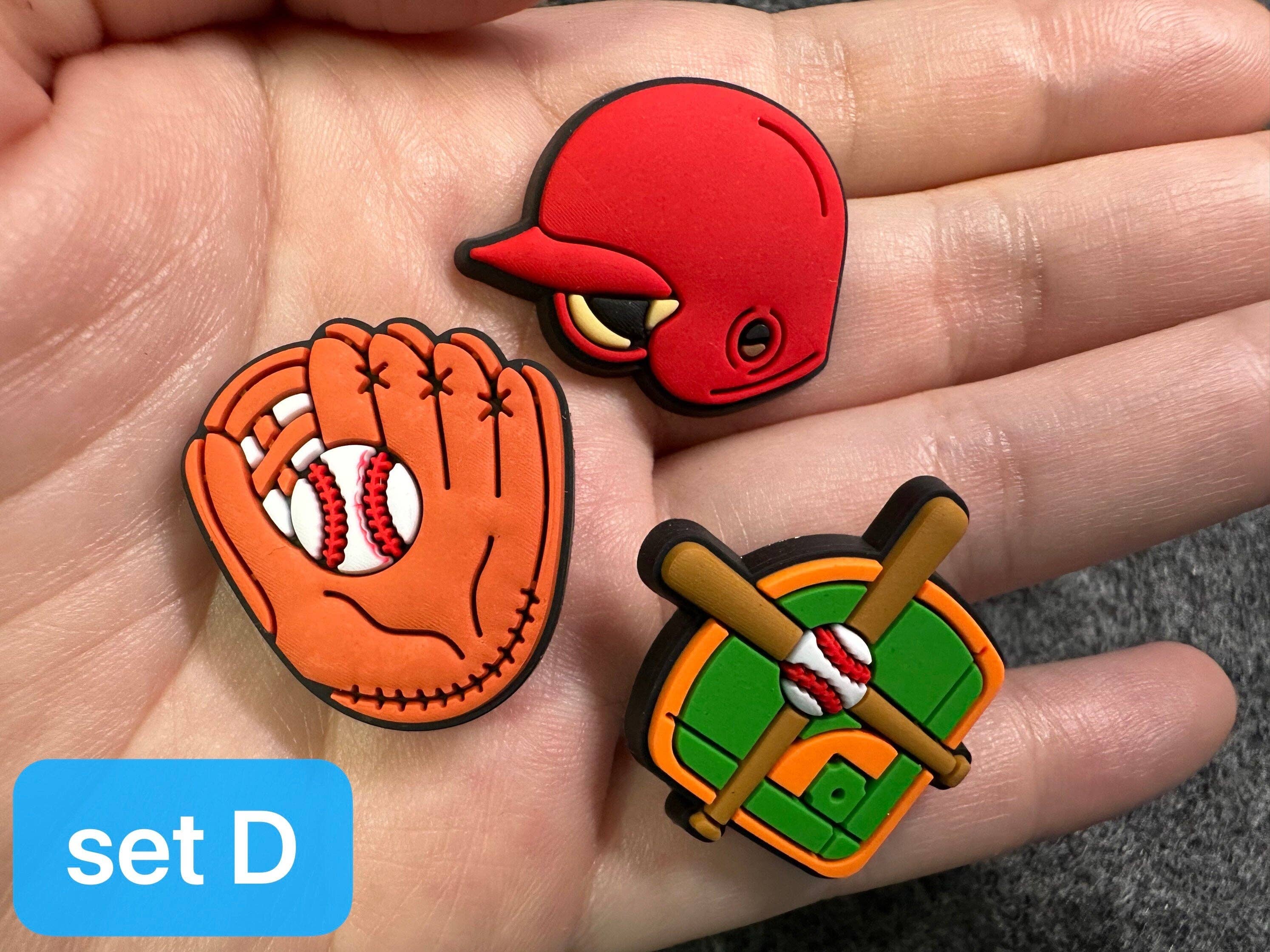 JuliesDecal – wholesale Shoe accessories – Pick your own Baseball theme shoe charms5