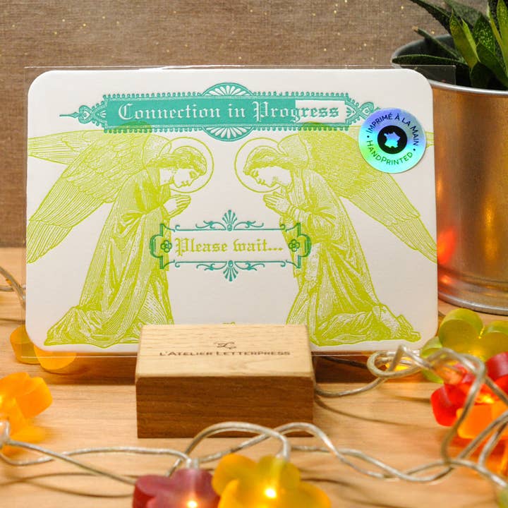 L'Atelier Letterpress - Wholesale Everyday greeting card - Letterpress Card Connected Angels