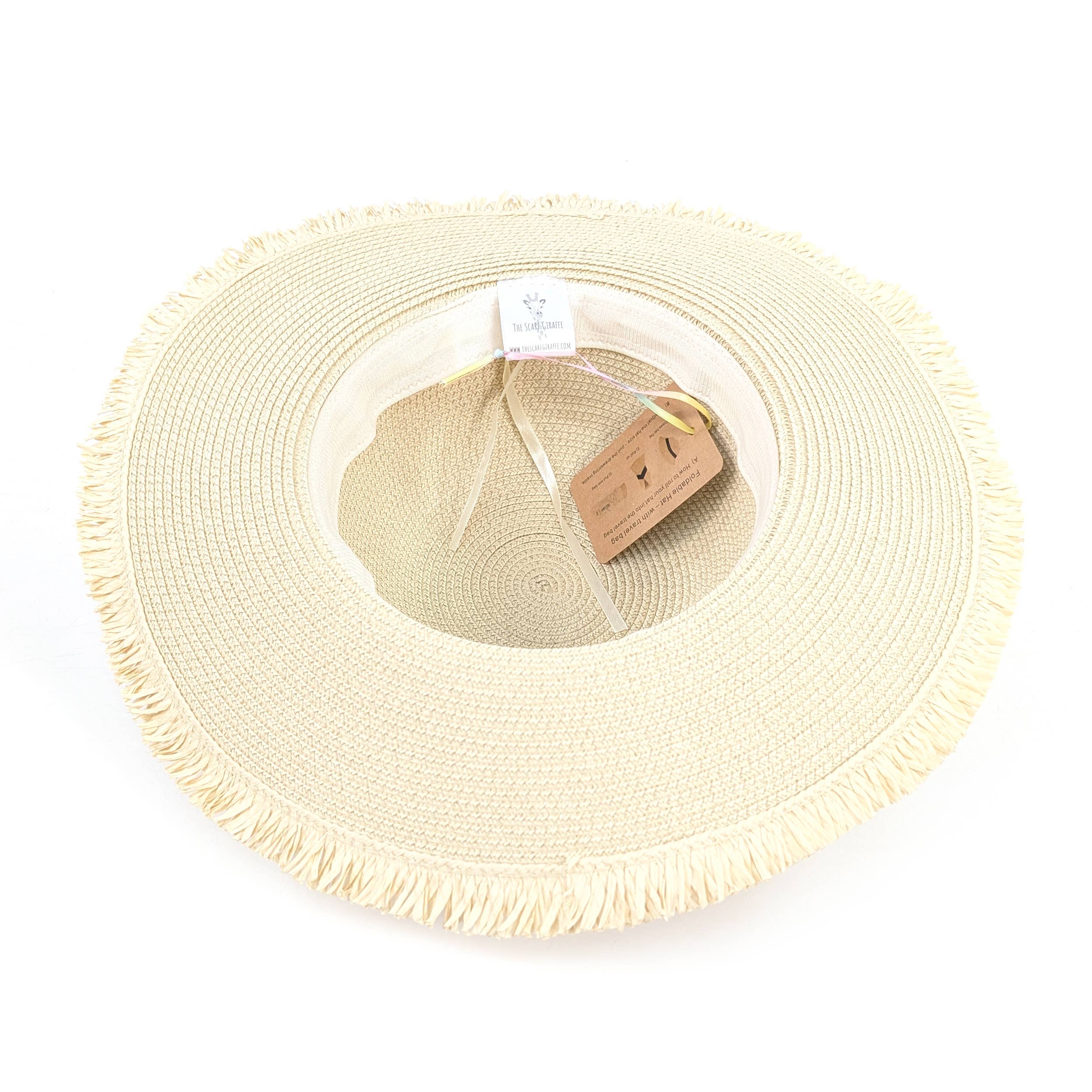Black Ginger - Wholesale Straw Hat - Women's - Tree of Life Wide Brim Foldable Hat (57cm) - Natural2