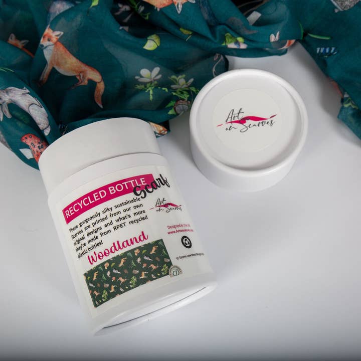 🌲 Bottle Scarves, Recycled Plastic Bottles - Woodland for wholesale by Art on Scarves