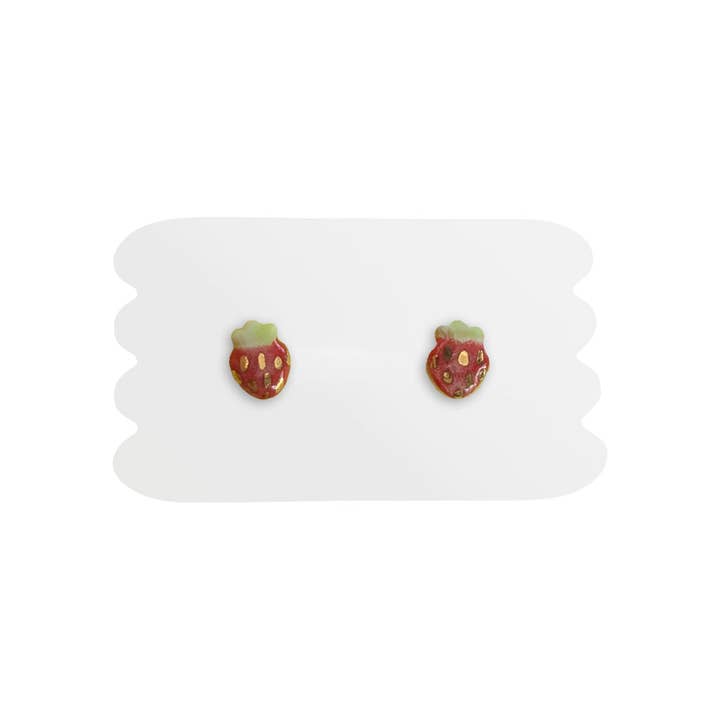 Strawberry Delight Micro Studs for wholesale by tinybs ceramics