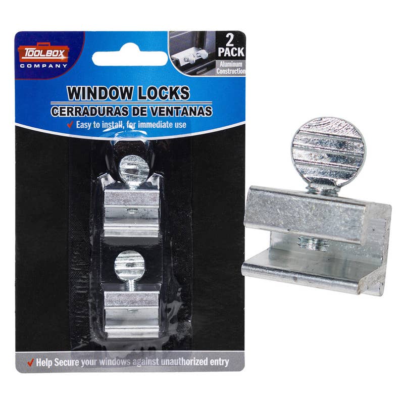 Deluxe Import Trading - Wholesale Safety Equipment - WINDOW LOCK SET 2pc ALUMINUM0
