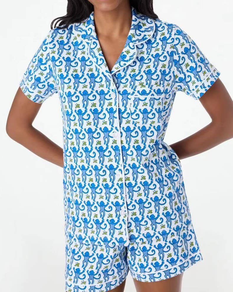 Rosa Clothing - Wholesale Lounge Set - Women's - Comfy Tiger Print Short Sleeve Pajama Set6